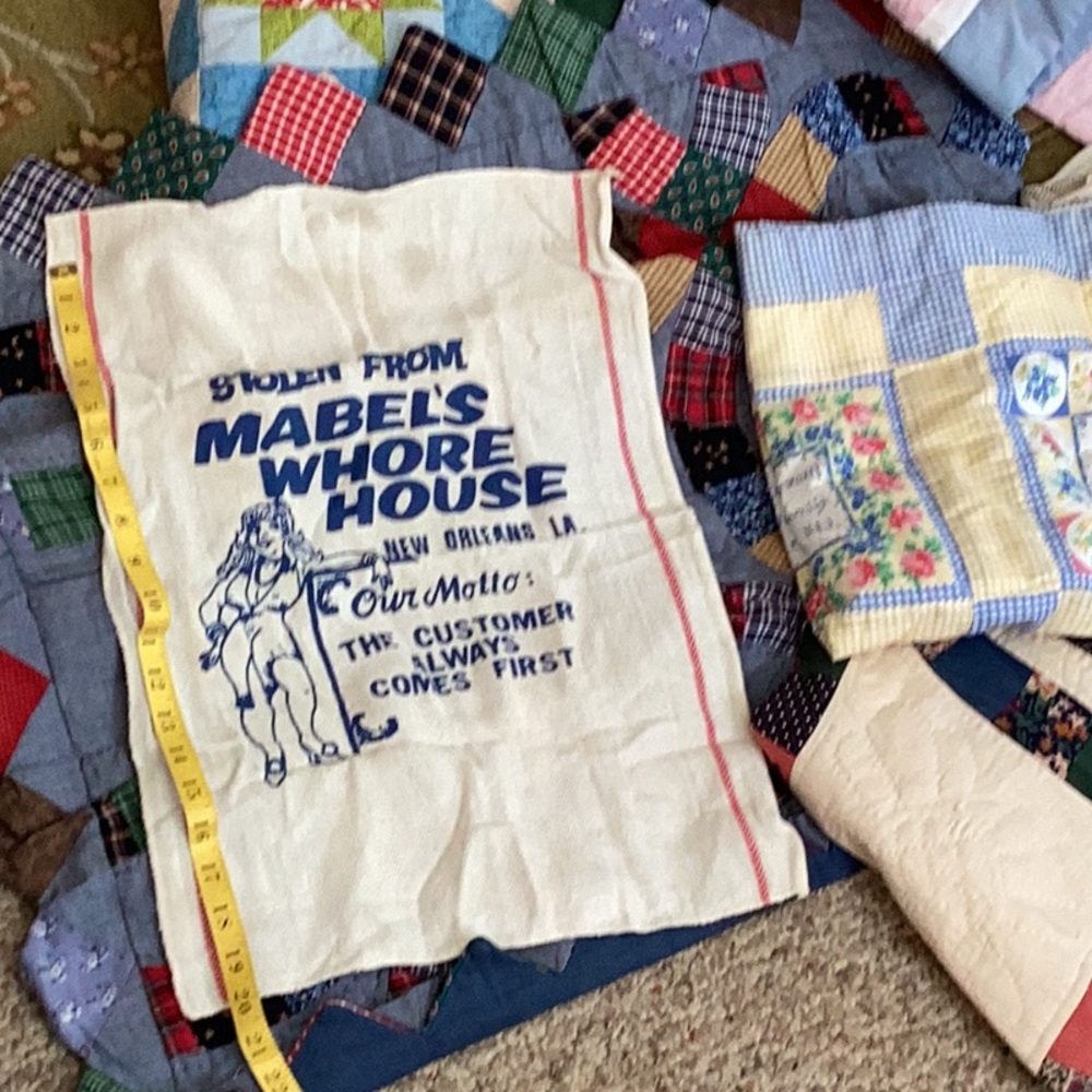 Stolen From Mabel's Whor House Vintage Dish TOWEL New Orleans, Louisiana NVC